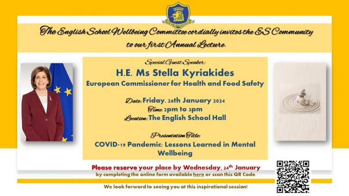Inaugural Annual Lecture on Mental Wellbeing by H.E. Ms. Stella Kyriakides